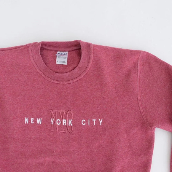 Wali U.S.A.  New York Dusty Rose Cotton Blend City Crewneck Sweater S - Picture 9 of 13